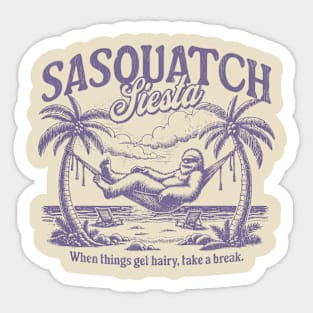 Sasquatch Siesta Bigfoot Beach Sticker